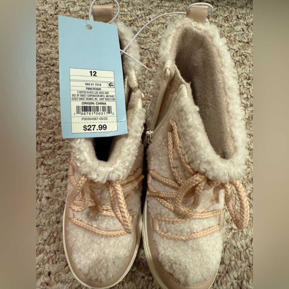 Cat & Jack Cream Fleece Boots